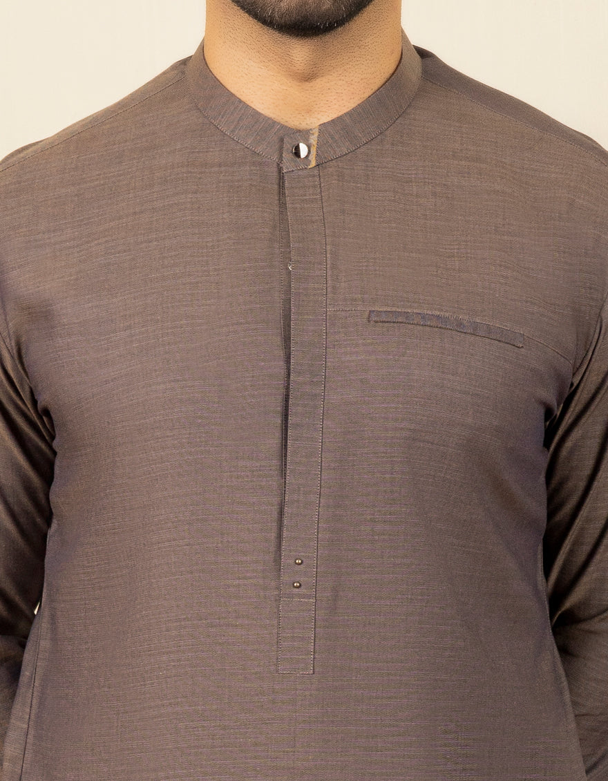 LIGHT BROWN COTTON KURTA | JJK-S-US-34208/S22/JJ7662-CL - Image 3