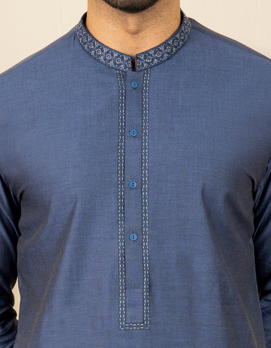 DENIM BLUE COTTON KURTA | JJK-S-US-34216/S22/JJ8251-FL - Image 2