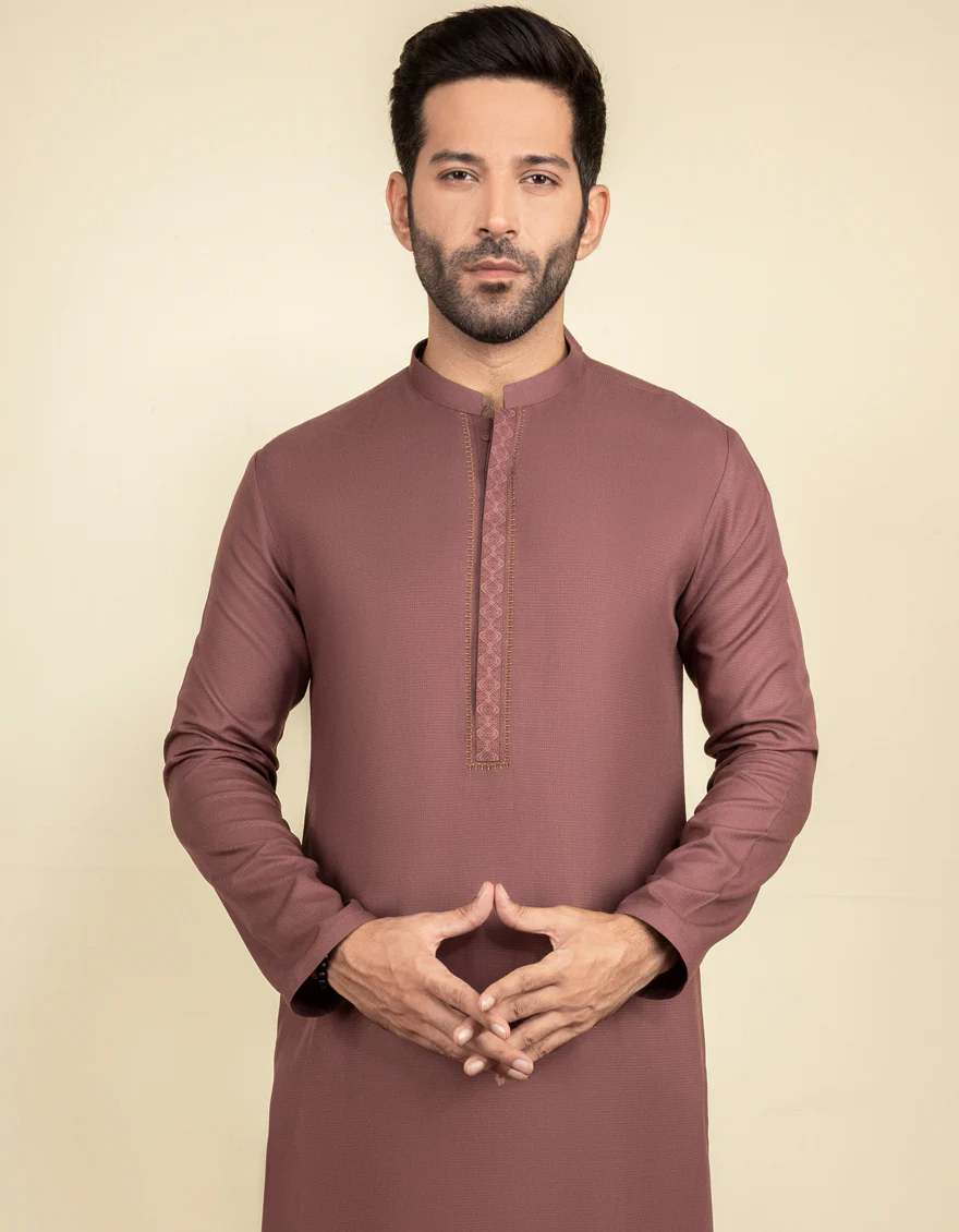 PLUM BLENDED KURTA | JJK-S-US-34231/S22/JJ8128-SF - Image 2