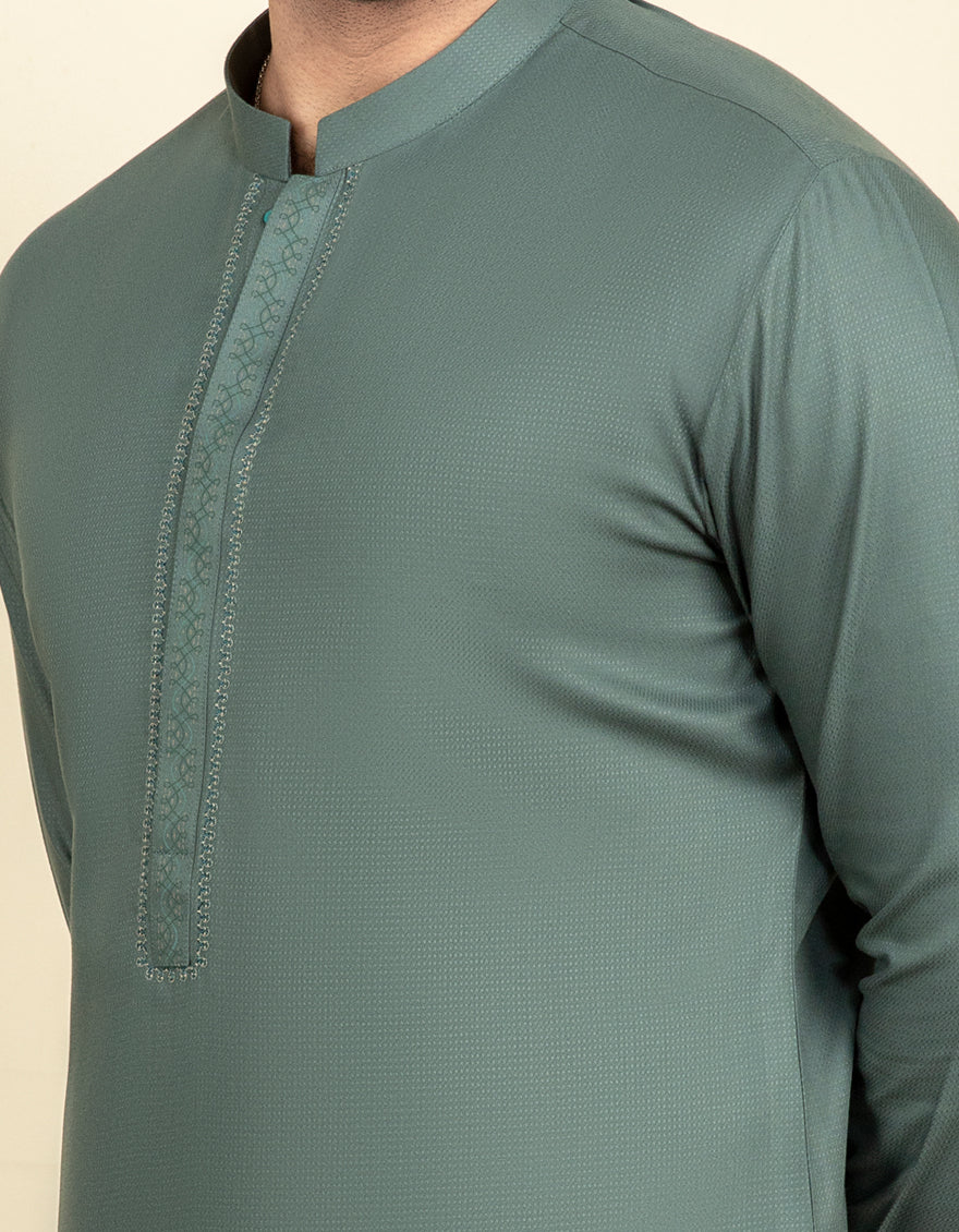 JADE GREEN BLENDED KURTA | JJK-S-US-34232/S22/JJ8128-SF - Image 2