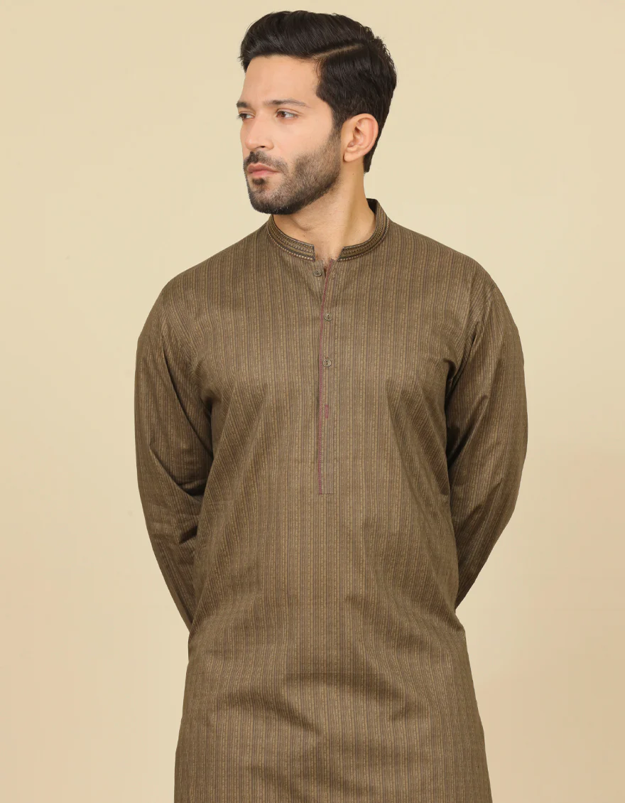 MEHNDI GREEN COTTON KURTA | JJK-S-US-34238/S22/JJ7546-SF - Image 3