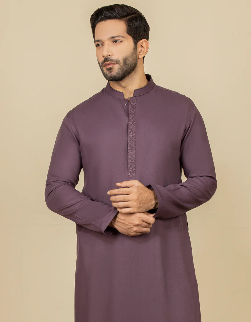 DARK PURPLE BLENDED KURTA | JJK-S-US-34241/S22/JJ8127-SF - Image 3