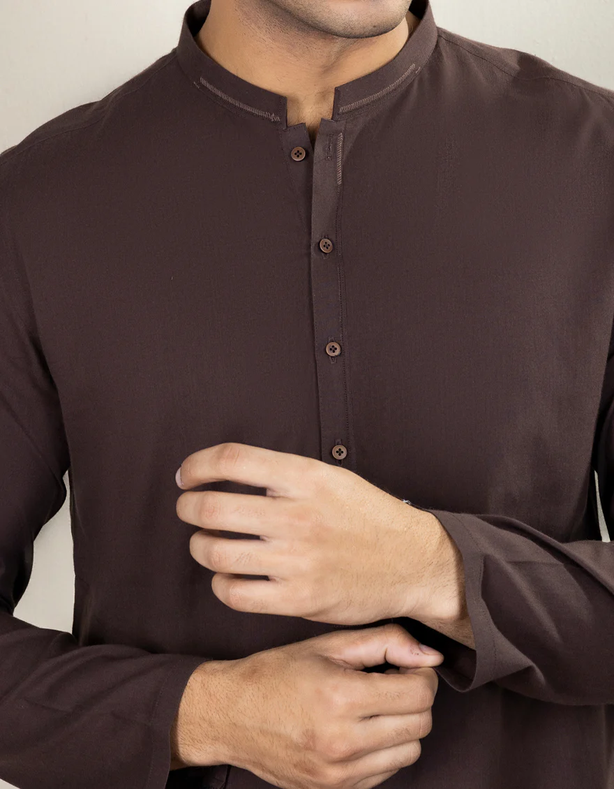 BROWN COTTON KURTA | JJK-S-US-34263/S22/JJ7636-CL - Image 2