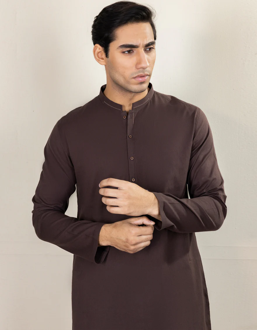 BROWN COTTON KURTA | JJK-S-US-34263/S22/JJ7636-CL - Image 3