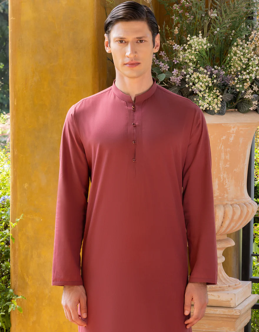 RED COTTON KURTA | JJK-S-US-34289/S23/DME3190-PN - Image 3