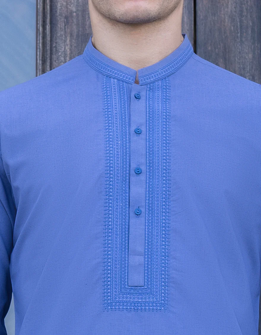 PERIWINKLE BLENDED KURTA | JJK-S-US-34291/S23/JJ8716-SF - Image 2