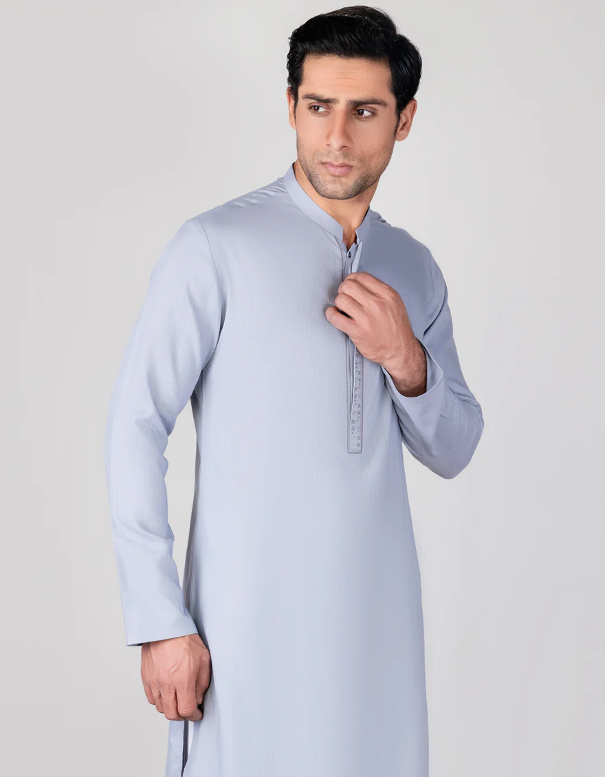 PERIWINKLE BLENDED KURTA | JJK-S-US-34344/S23/JJ8717-SF - Image 2