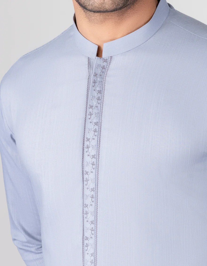 PERIWINKLE BLENDED KURTA | JJK-S-US-34344/S23/JJ8717-SF - Image 3