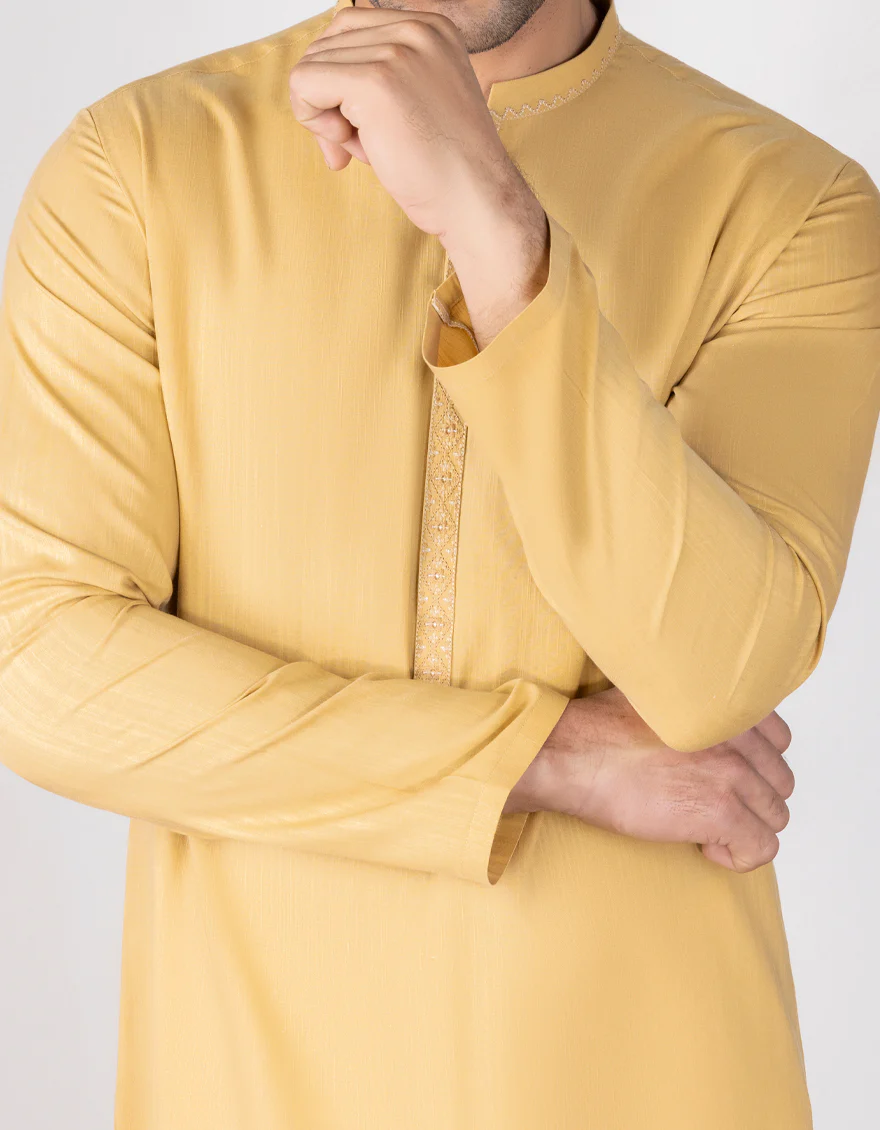 BEIGE BLENDED KURTA | JJK-S-US-34345/S23/JJ8717-SF - Image 2