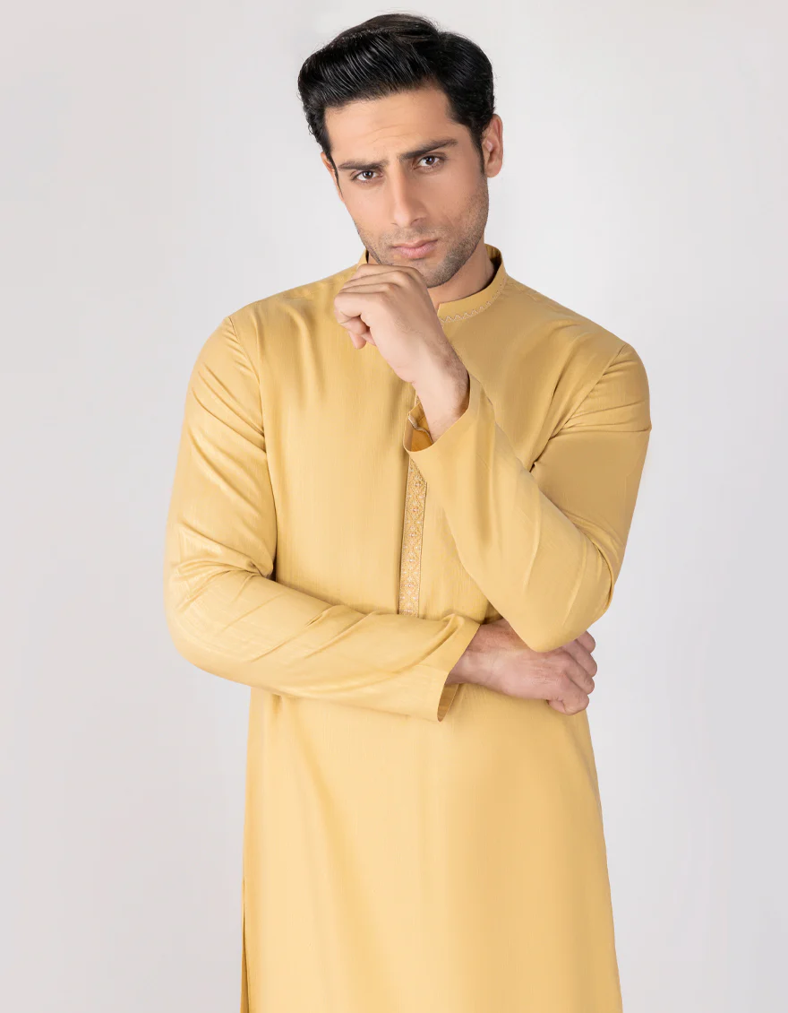 BEIGE BLENDED KURTA | JJK-S-US-34345/S23/JJ8717-SF - Image 3