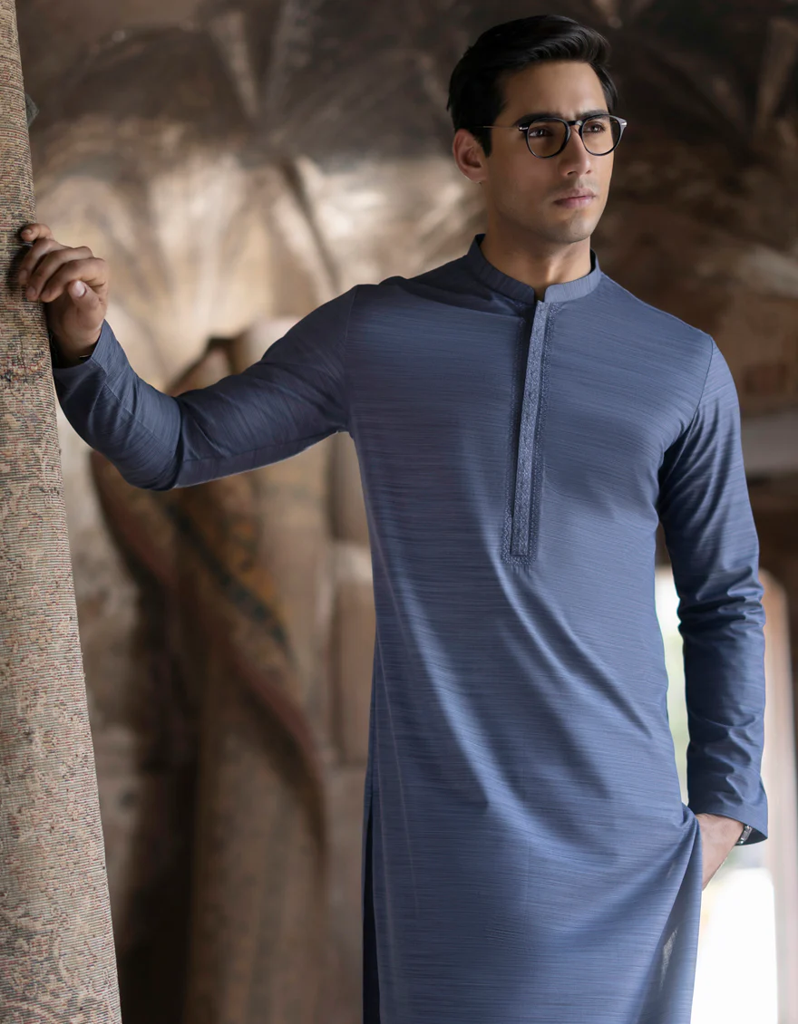 SLATE GREY KURTA | JJK-S-US-34354/S23/JJ8810-SF - Image 3