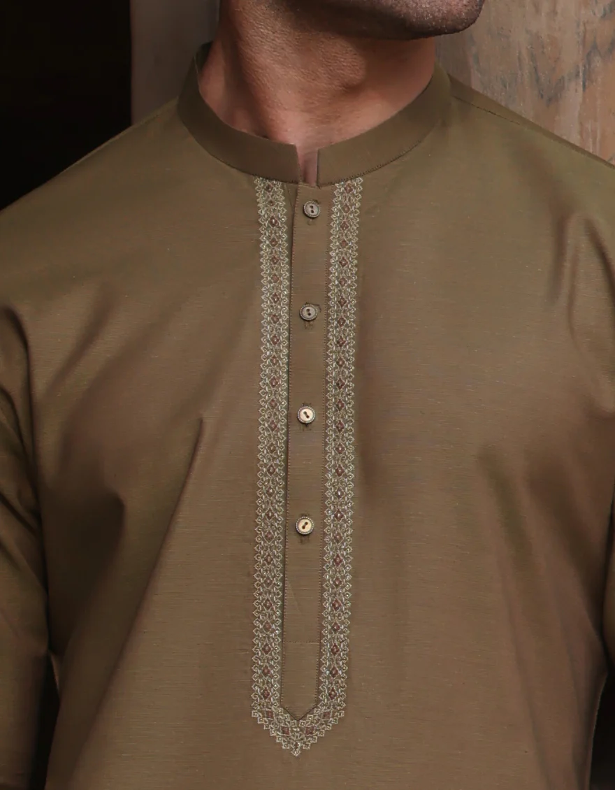 GREEN COTTON KURTA | JJK-S-US-34385/S23/JJ8941-FL - Image 2