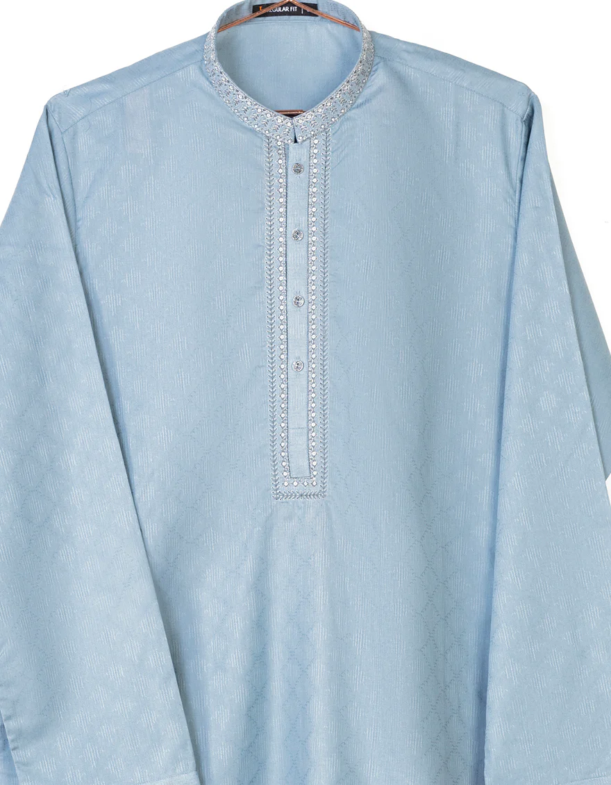 CAROLINA BLUE COTTON KURTA | JJK-S-US-34473/S23/JJ8748-FL - Image 2