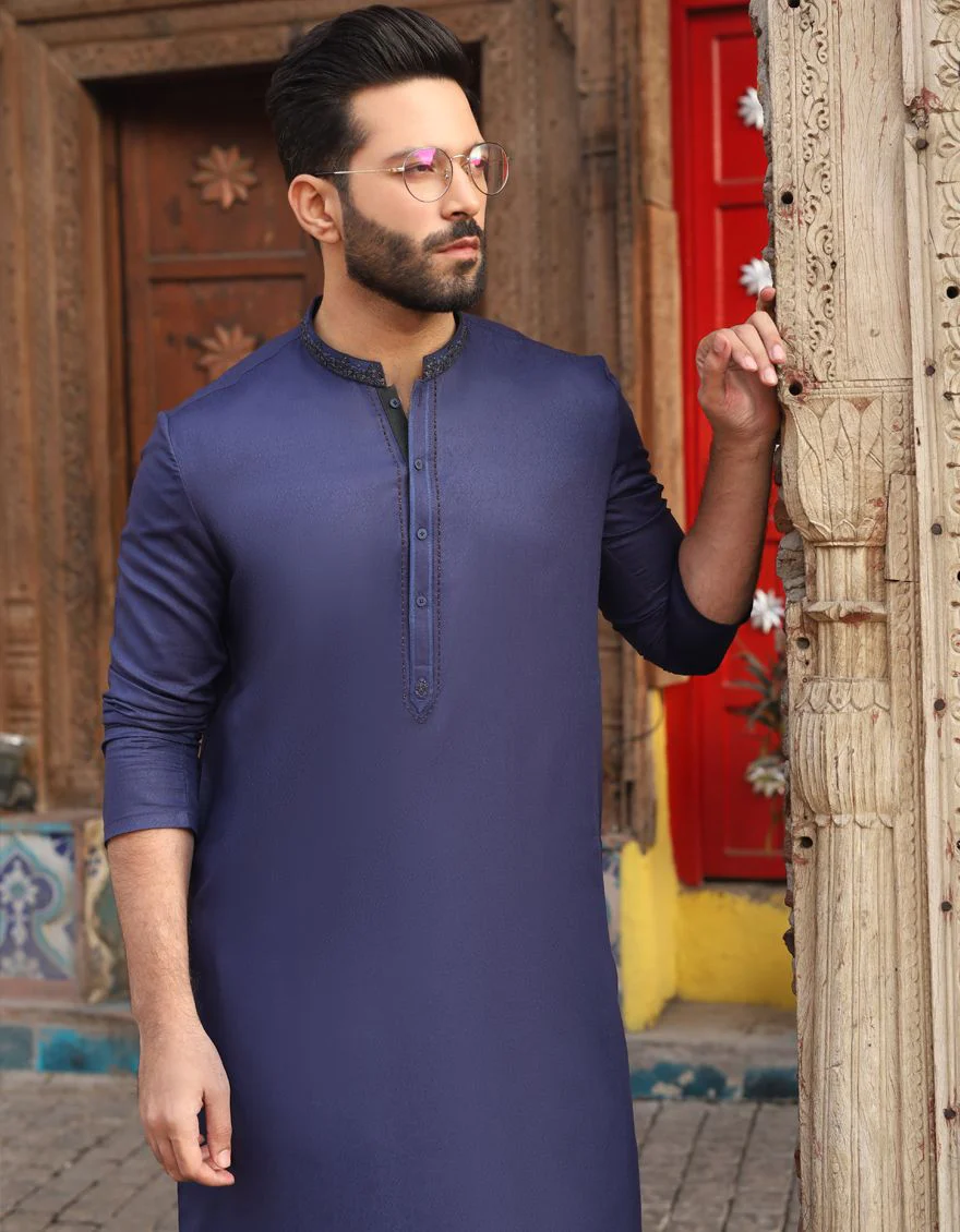 NAVY BLUE KURTA | JJK-S-US-36754/S21/JJ6846 - Image 2