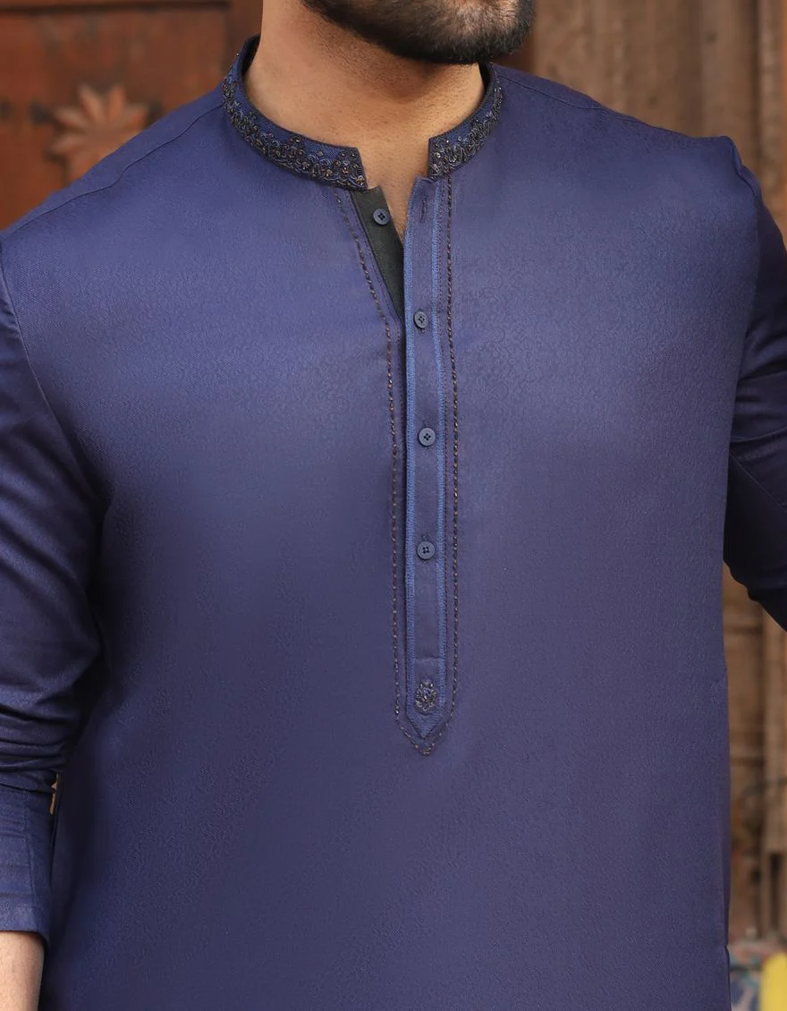NAVY BLUE KURTA | JJK-S-US-36754/S21/JJ6846 - Image 3