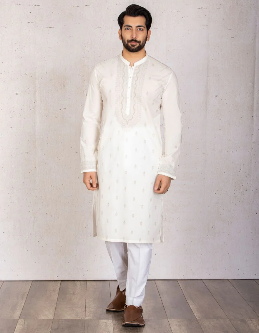 PEARL WHITE KURTA | JJK-S-US-36773/S21/JJ6874