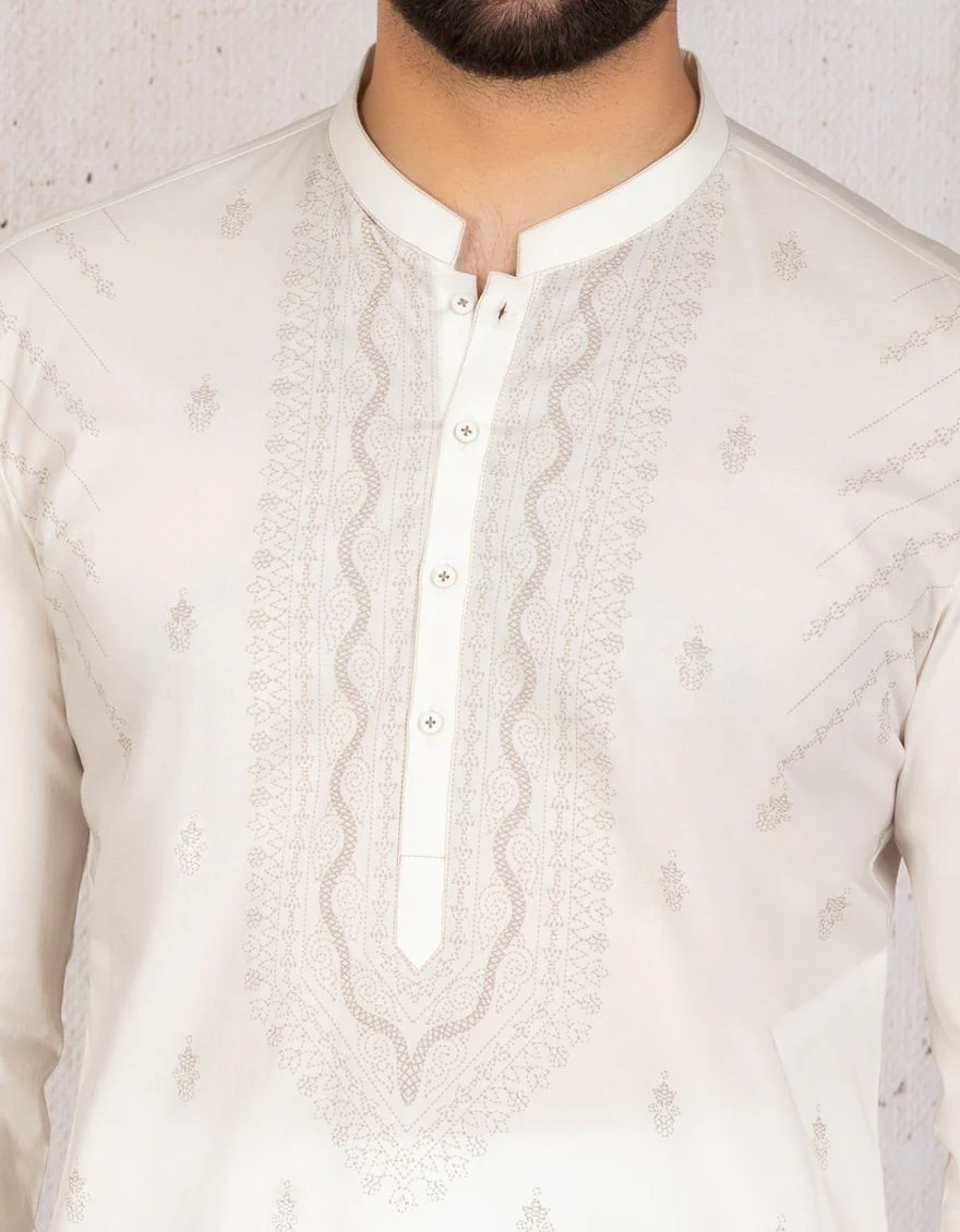 PEARL WHITE KURTA | JJK-S-US-36773/S21/JJ6874 - Image 2