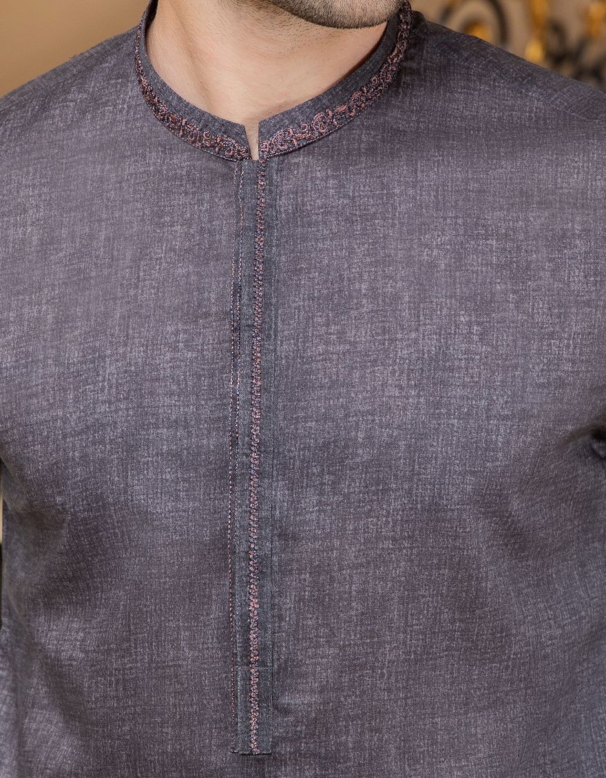 CHARCOAL GREY KURTA | JJK-S-US-36784/S21/JJ6837 - Image 3