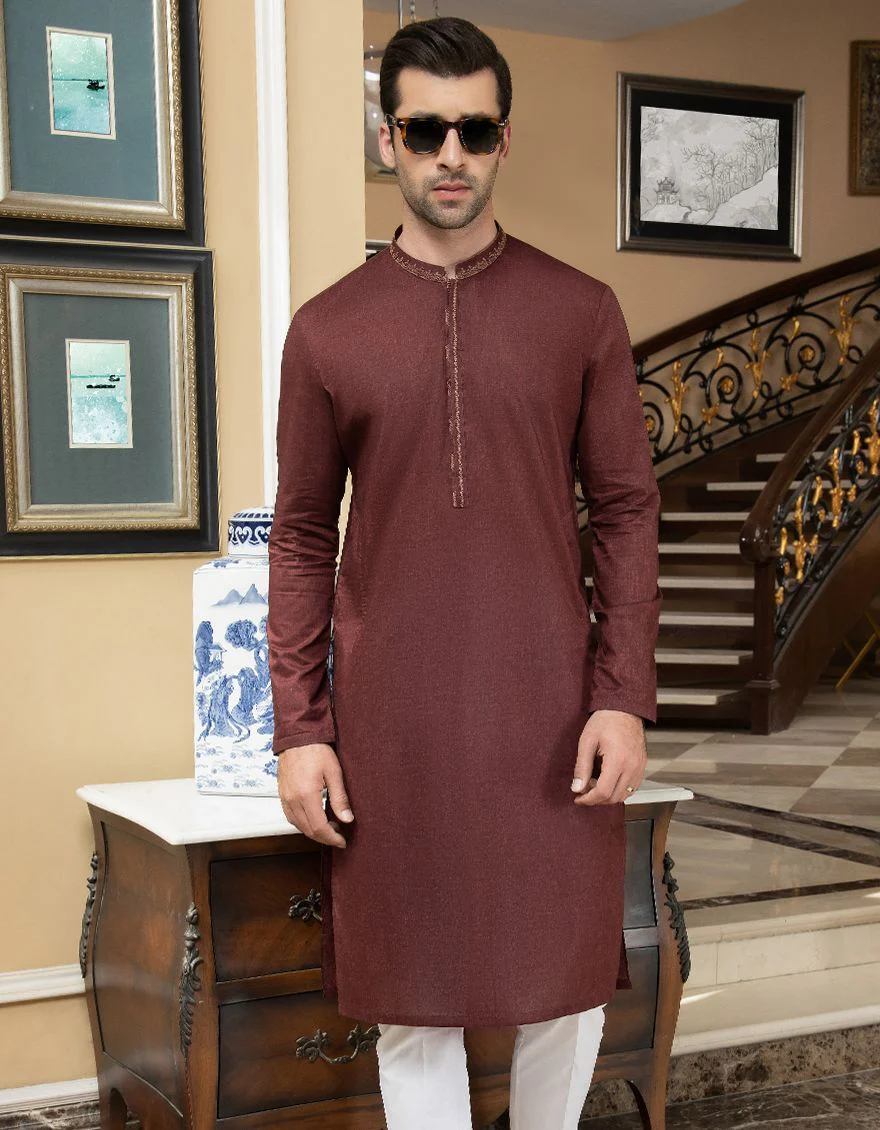 MAROON KURTA | JJK-S-US-36790/S21/JJ6837-SF - Image 2