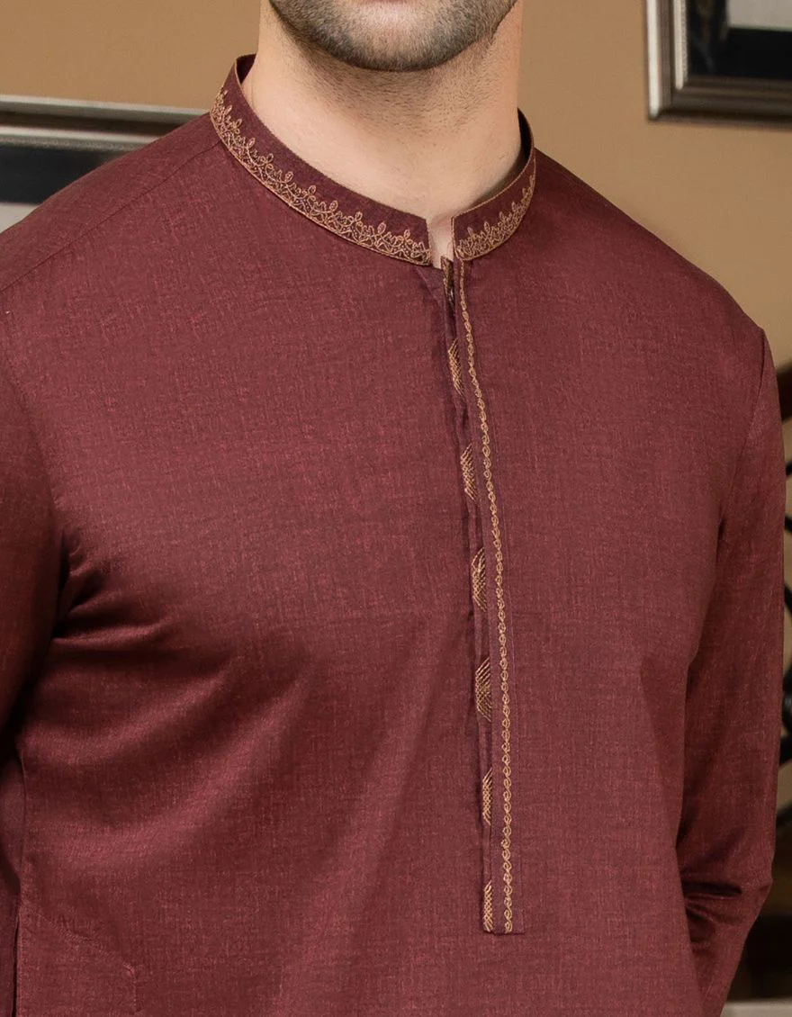 MAROON KURTA | JJK-S-US-36790/S21/JJ6837-SF - Image 3