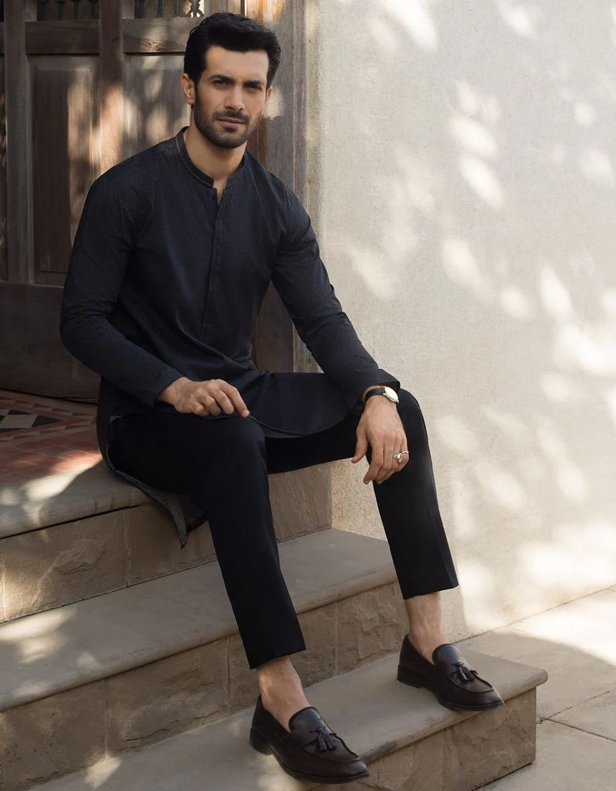 CHARCOAL GREY KURTA | JJK-S-US-36813/S21/JJ7210-SF - Image 2