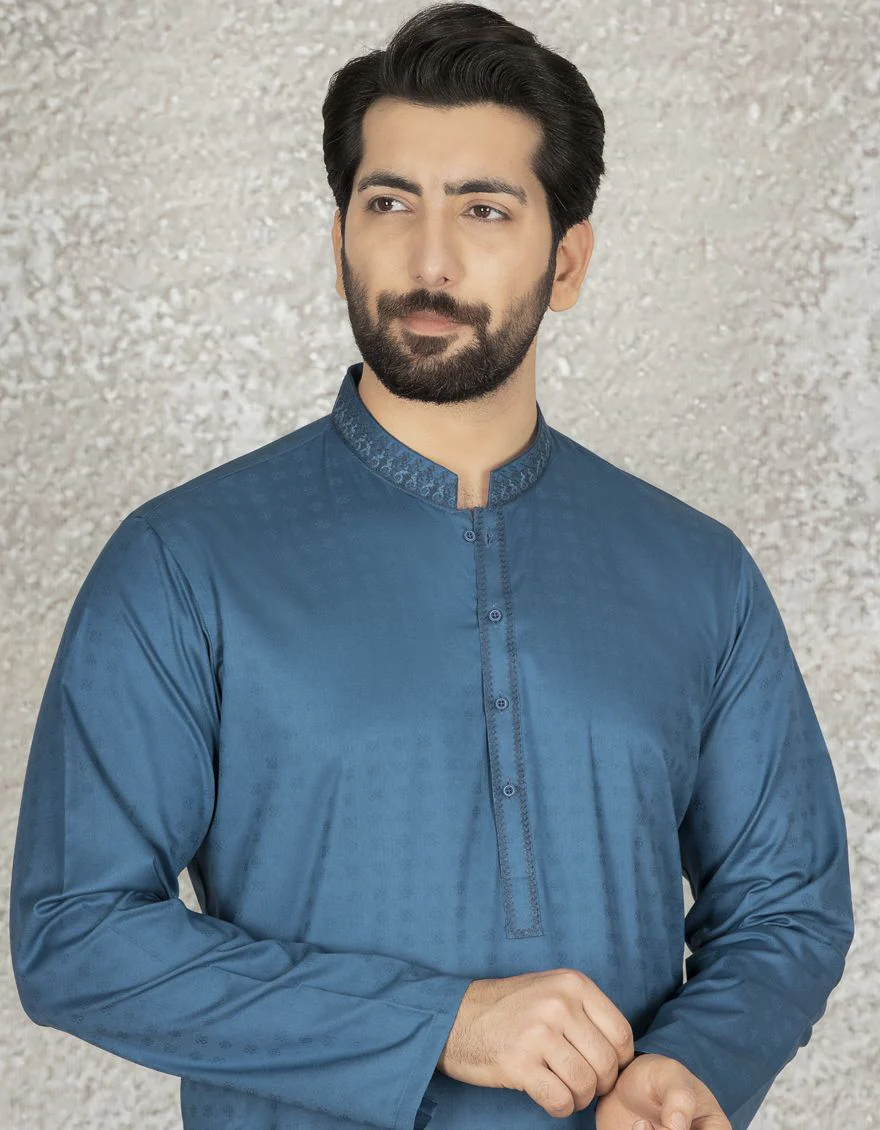 BLUISH GREEN KURTA | JJK-S-US-36866/S22/JJ7041-SF - Image 2