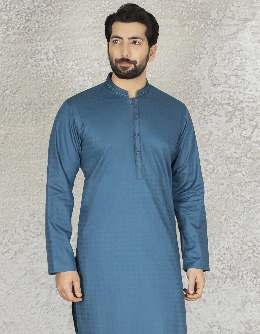 BLUISH GREEN KURTA | JJK-S-US-36866/S22/JJ7041-SF - Image 3