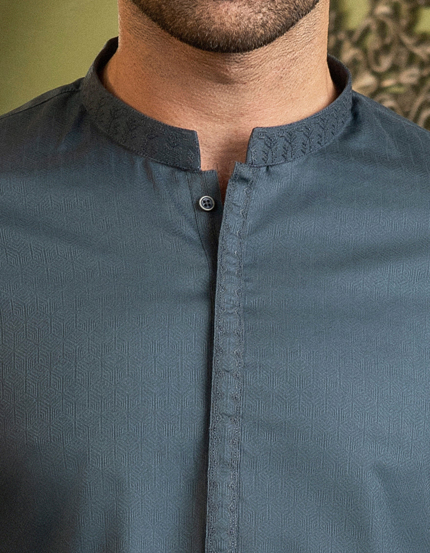 TEAL COTTON KURTA | JJK-S-US-36885/S22/JJ7660-SF - Image 2