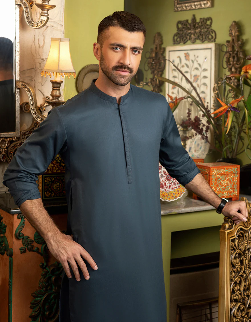 TEAL COTTON KURTA | JJK-S-US-36885/S22/JJ7660-SF - Image 4