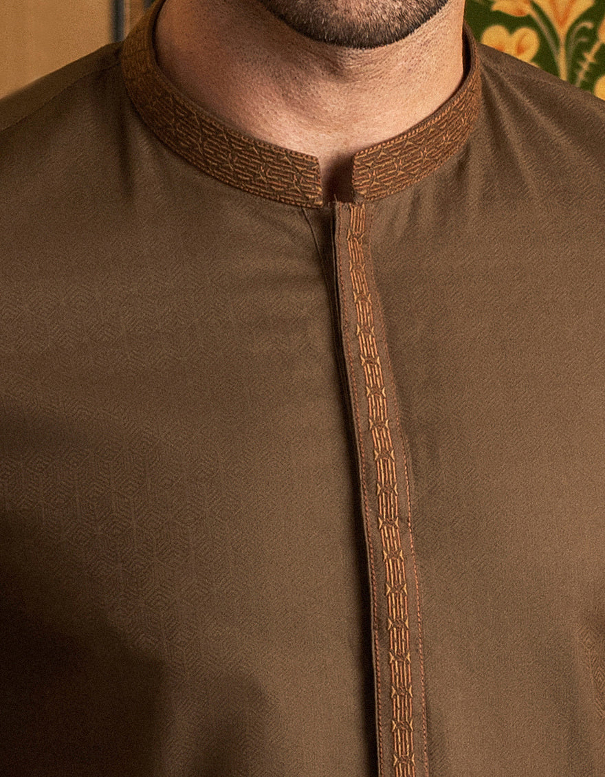BROWN COTTON KURTA | JJK-S-US-36886/S22/JJ7660-SF - Image 3