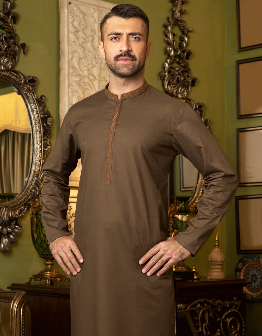 BROWN COTTON KURTA | JJK-S-US-36886/S22/JJ7660-SF - Image 4