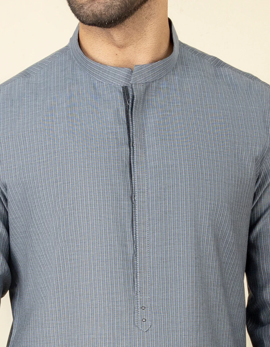 GREY COTTON KURTA | JJK-S-US-36897/S22/JJ7618-PN - Image 2