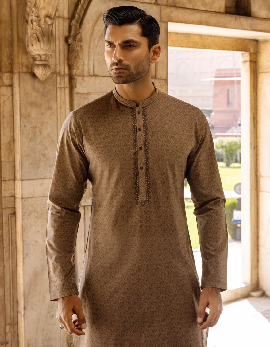 BROWN COTTON KURTA | JJK-S-US-36900/S22/JJ7546-SF - Image 2
