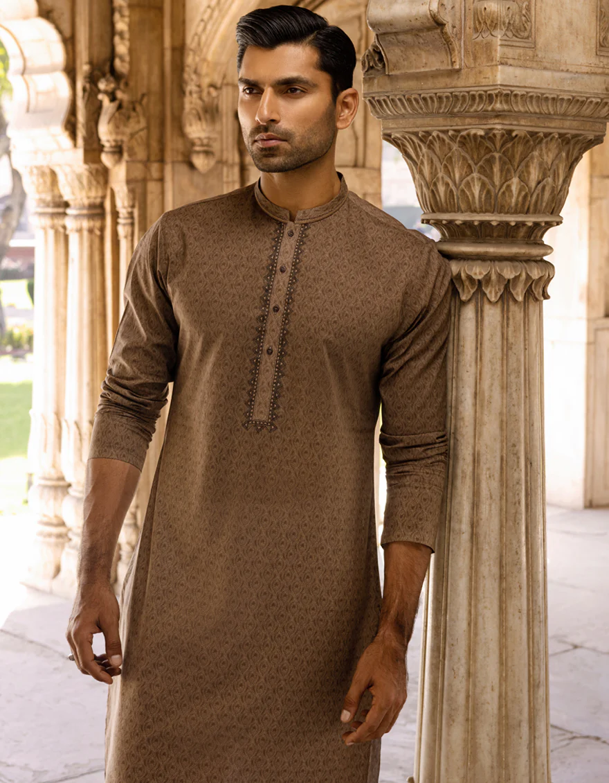 BROWN COTTON KURTA | JJK-S-US-36900/S22/JJ7546-SF - Image 3
