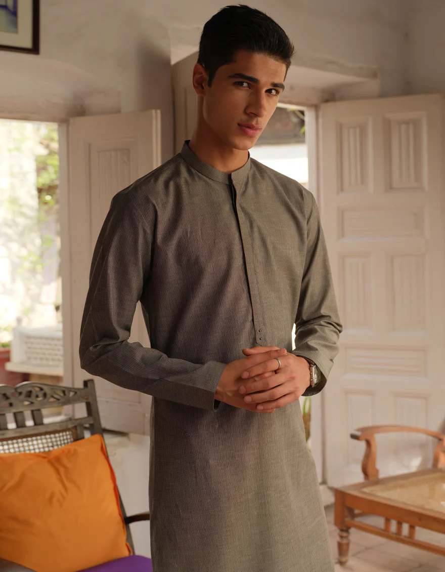 SAND COTTON KURTA | JJK-S-US-36902/S22/JJ7618-PN - Image 3