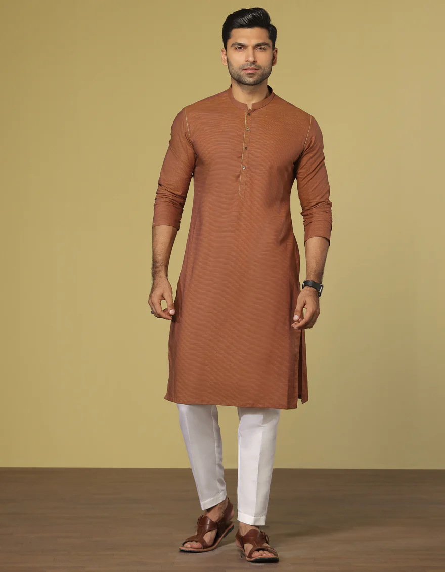RUST COTTON KURTA | JJK-S-US-36917/S22/JJ7635-PN - Image 4
