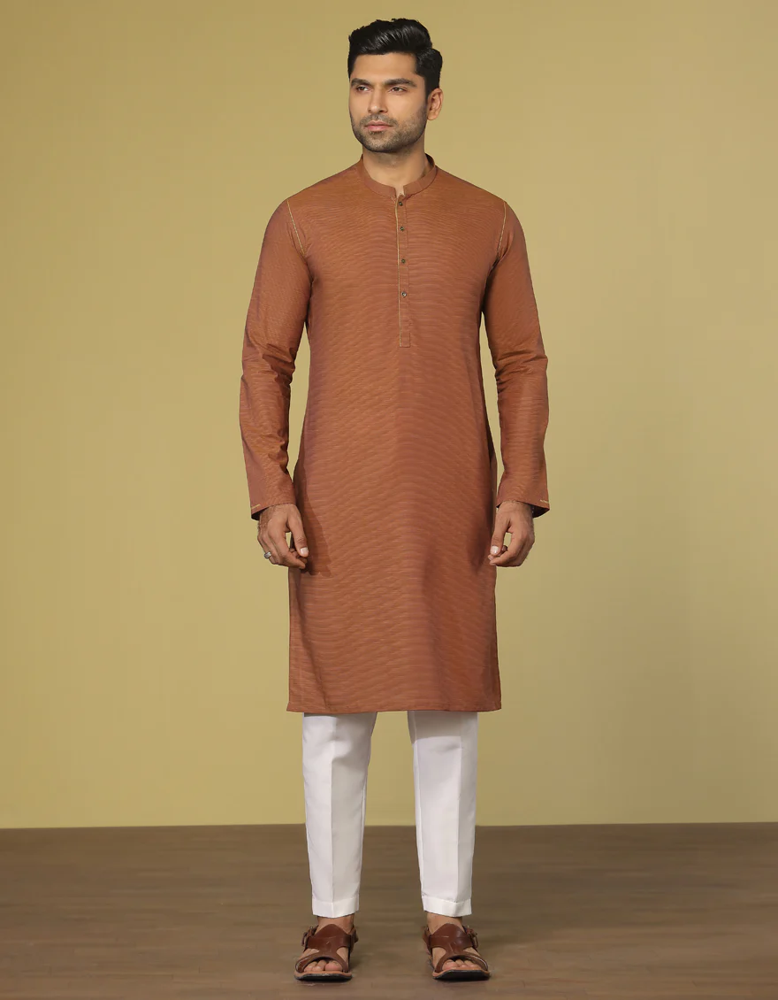 RUST COTTON KURTA | JJK-S-US-36917/S22/JJ7635-PN - Image 5