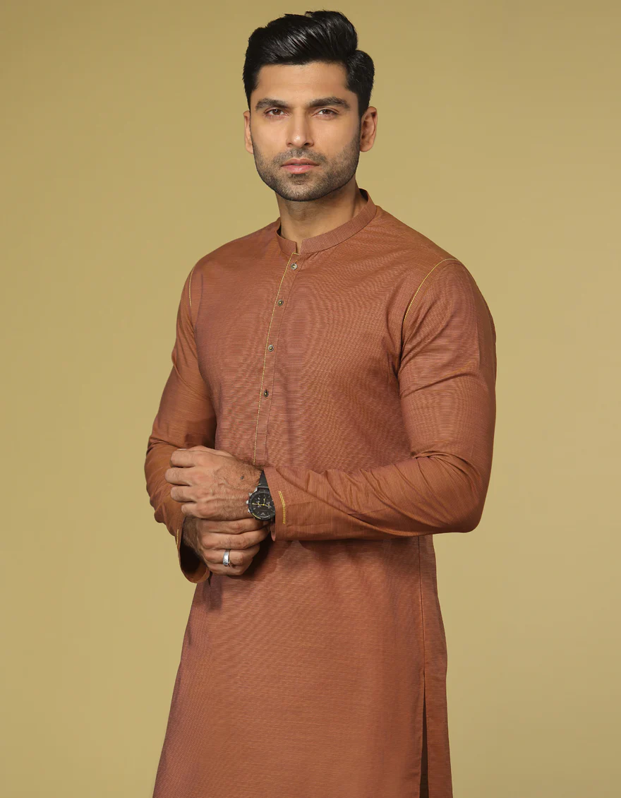 RUST COTTON KURTA | JJK-S-US-36917/S22/JJ7635-PN - Image 7