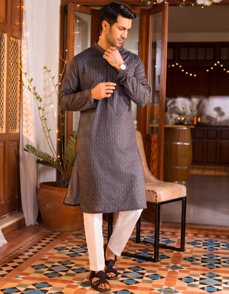 DARK GREY COTTON KURTA | JJK-S-US-36931/S22/JJ7546-SF - Image 4