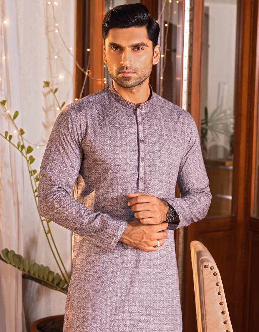 LILAC COTTON KURTA | JJK-S-US-36932/S22/JJ7546-SF - Image 3