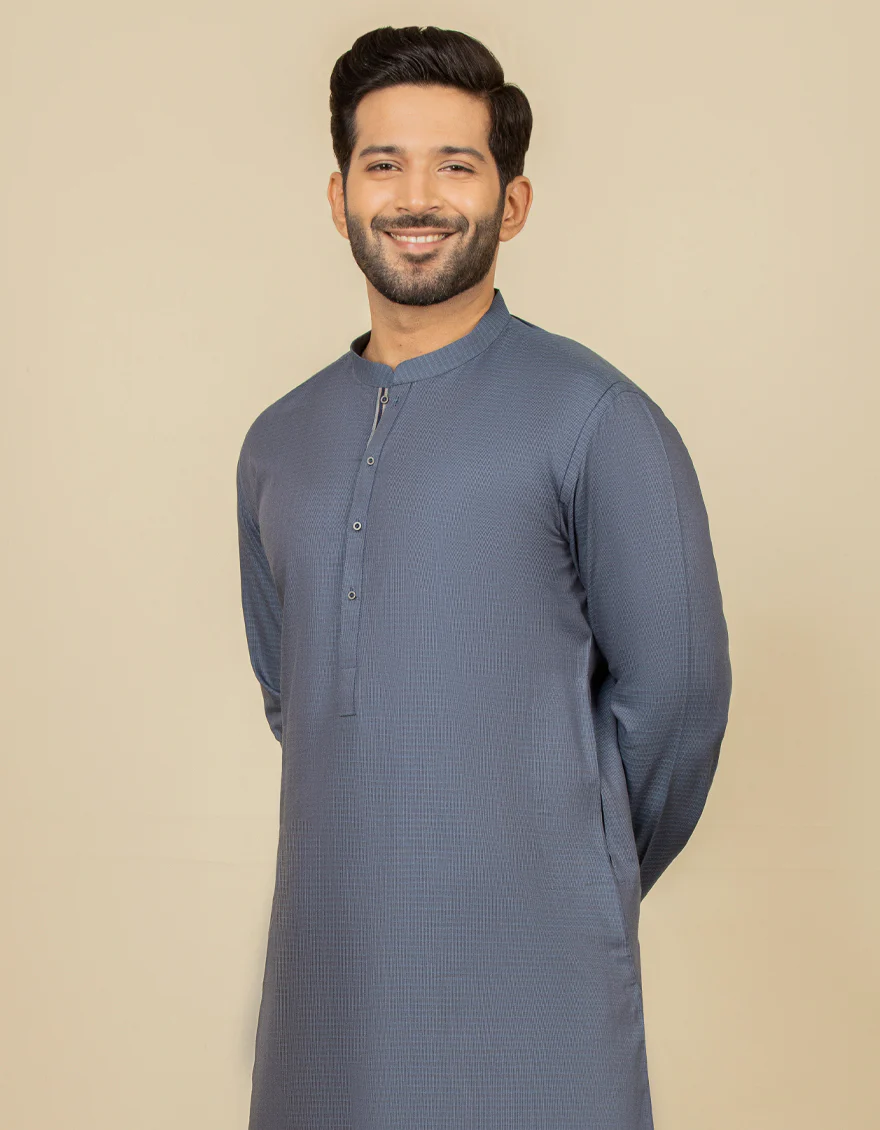 DULL BLUE COTTON KURTA | JJK-S-US-36940/S22/JJ8282-CL - Image 3