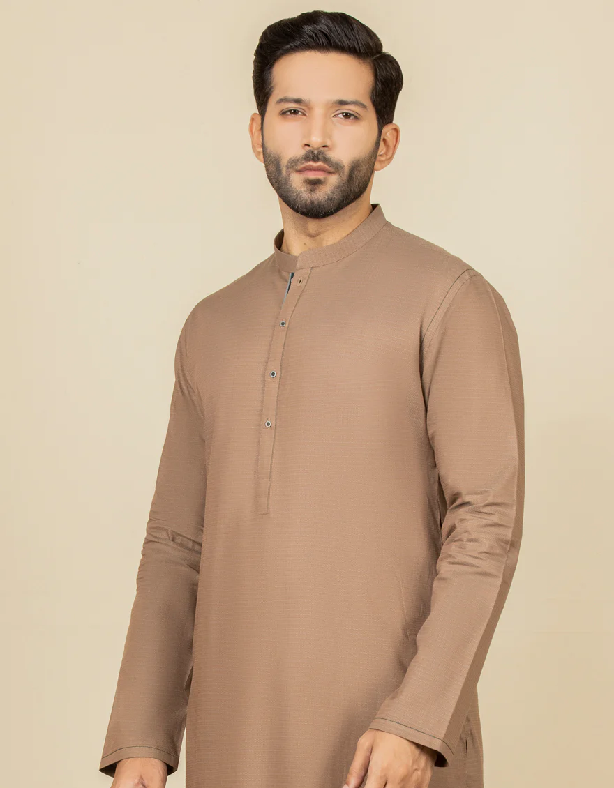 LIGHT BROWN COTTON KURTA | JJK-S-US-36943/S22/JJ8287-CL - Image 3