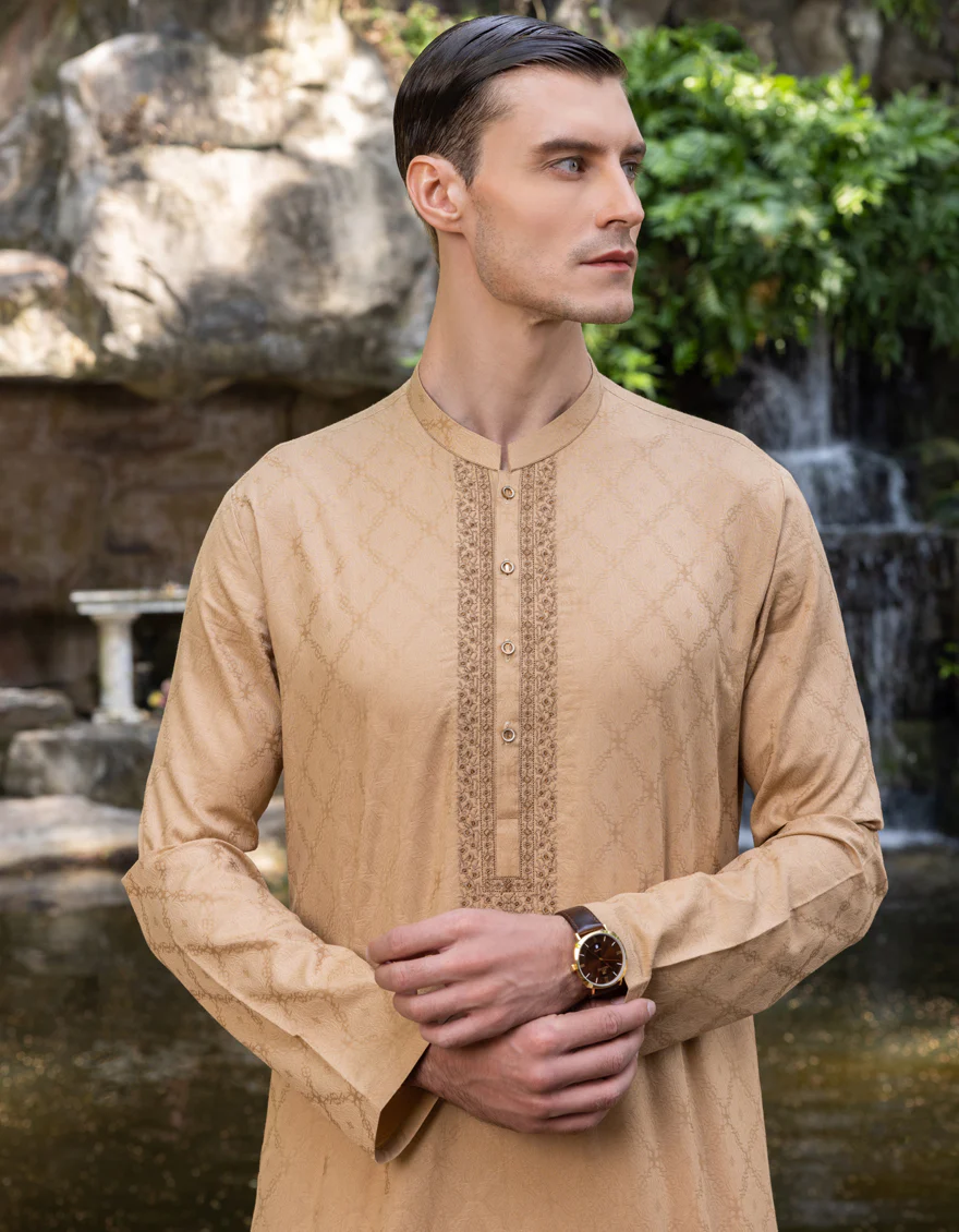DULL GOLD COTTON KURTA | JJK-S-US-36975/S23/JJ8679-FL - Image 3