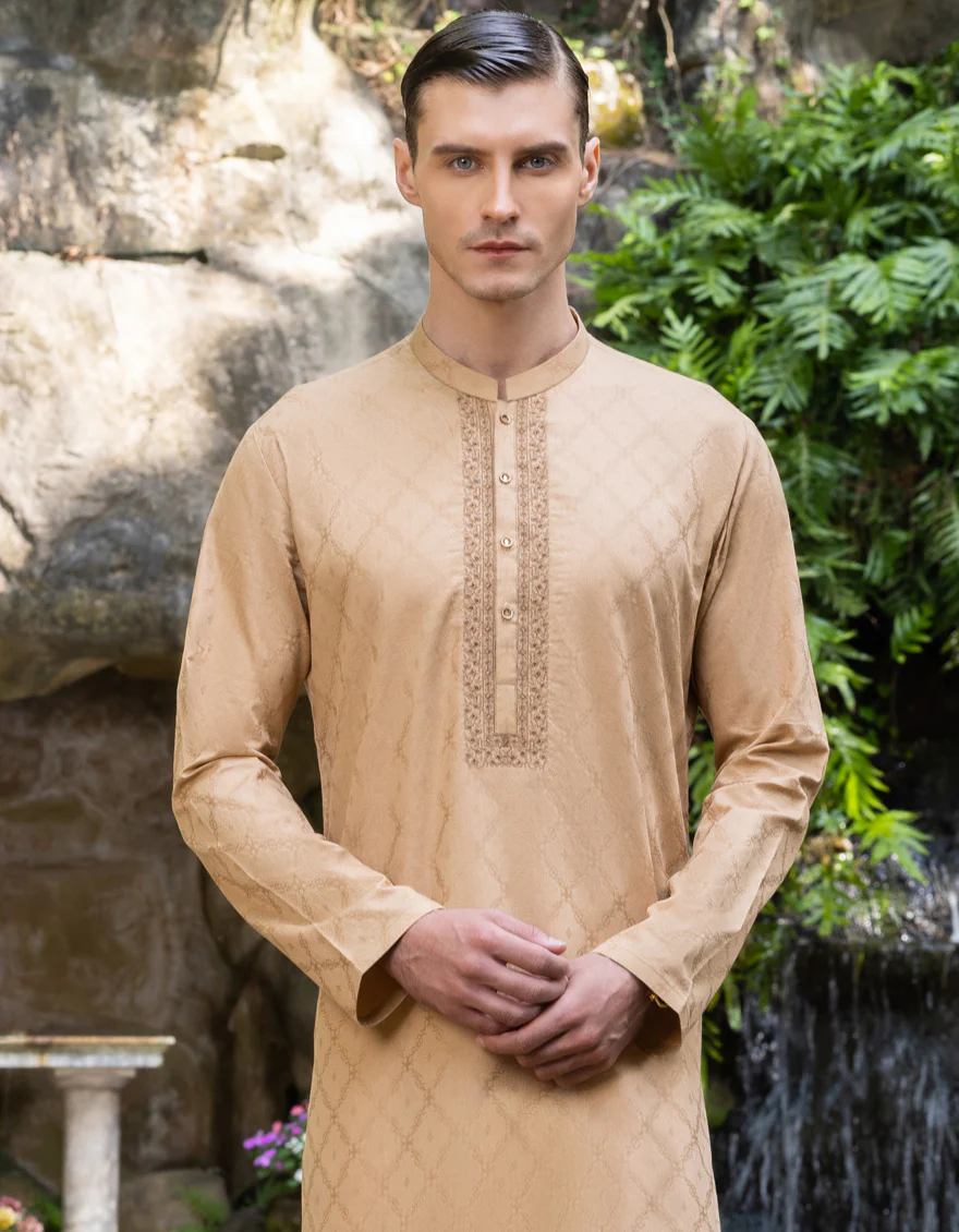 DULL GOLD COTTON KURTA | JJK-S-US-36975/S23/JJ8679-FL - Image 4