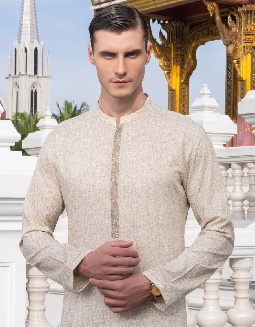 OFF WHITE COTTON KURTA | JJK-S-US-36976/S23/JJ8771-SF - Image 3