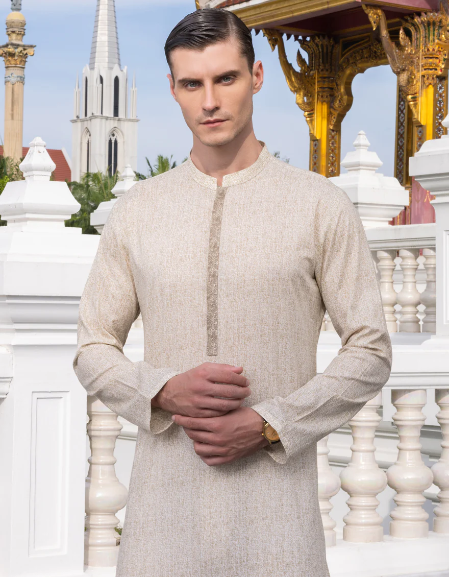 OFF WHITE COTTON KURTA | JJK-S-US-36976/S23/JJ8771-SF - Image 4