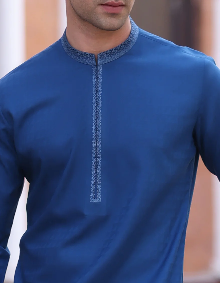 BLUE BLENDED KURTA | JJK-S-US-37227/S23/JJ8386-SF - Image 3