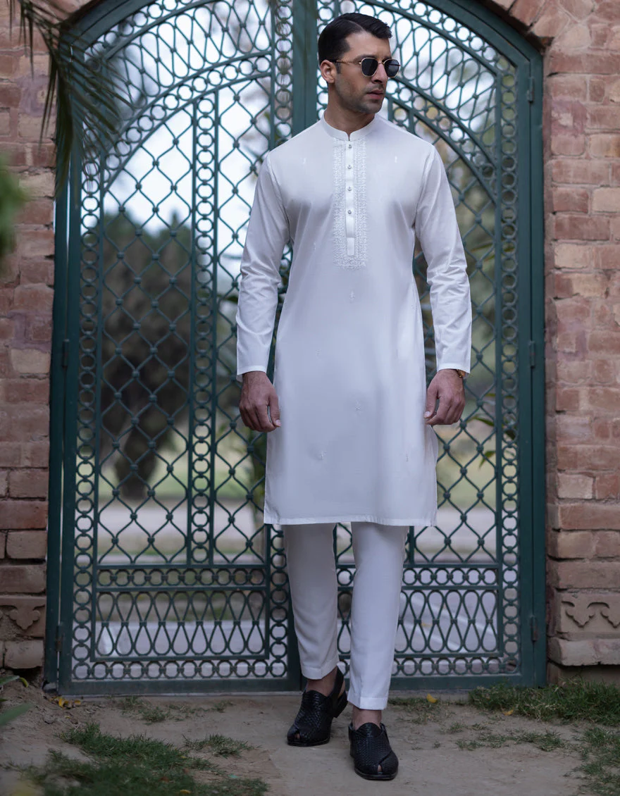 WHITE COTTON KURTA | JJK-S-US-37387/S23/JJ8714-SF