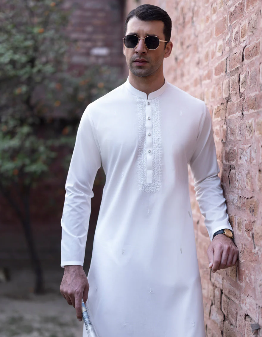 WHITE COTTON KURTA | JJK-S-US-37387/S23/JJ8714-SF - Image 2