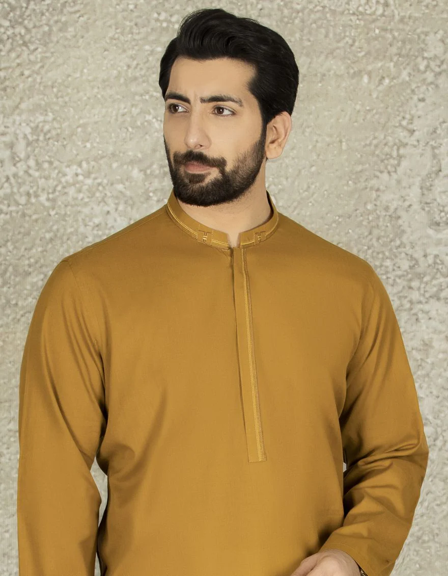 MUSTARD KURTA | JJK-S-US-37568/S22/DMR3166-CL - Image 2